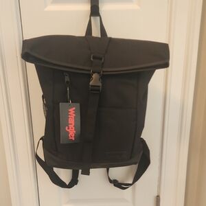 Wrangler Black Roll-Top Backpack NWT
